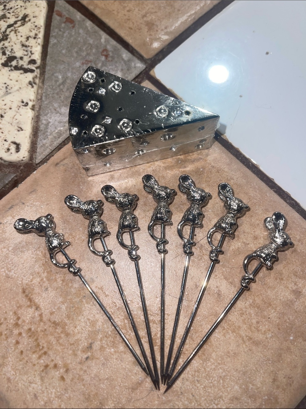 Silver Mouse Cocktail Picks Set - Picture 2 of 4